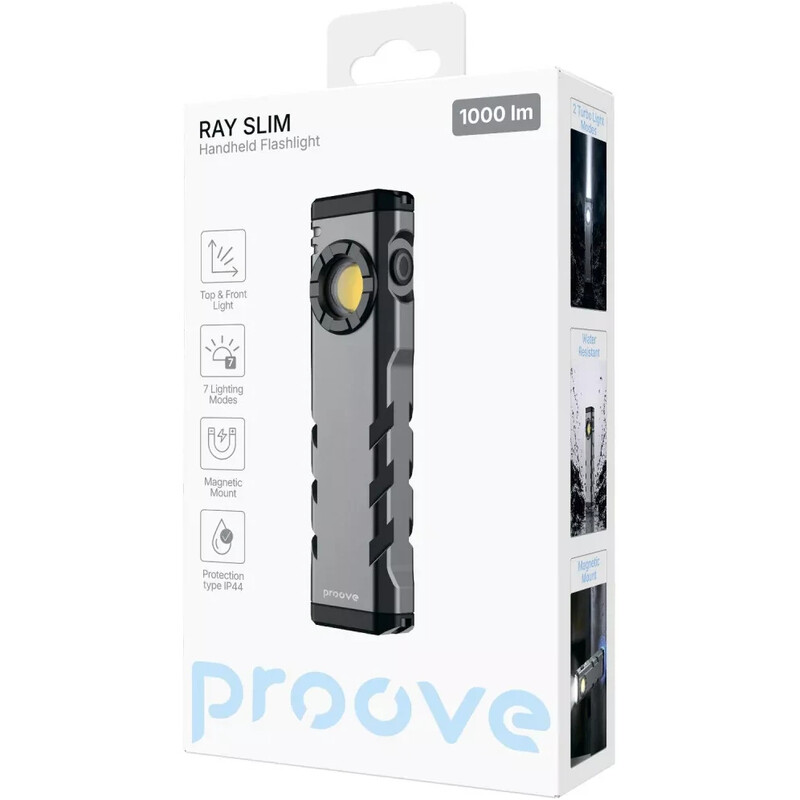 Ліхтар Proove Ray Slim 1000lm Gray (FLRS10010003)