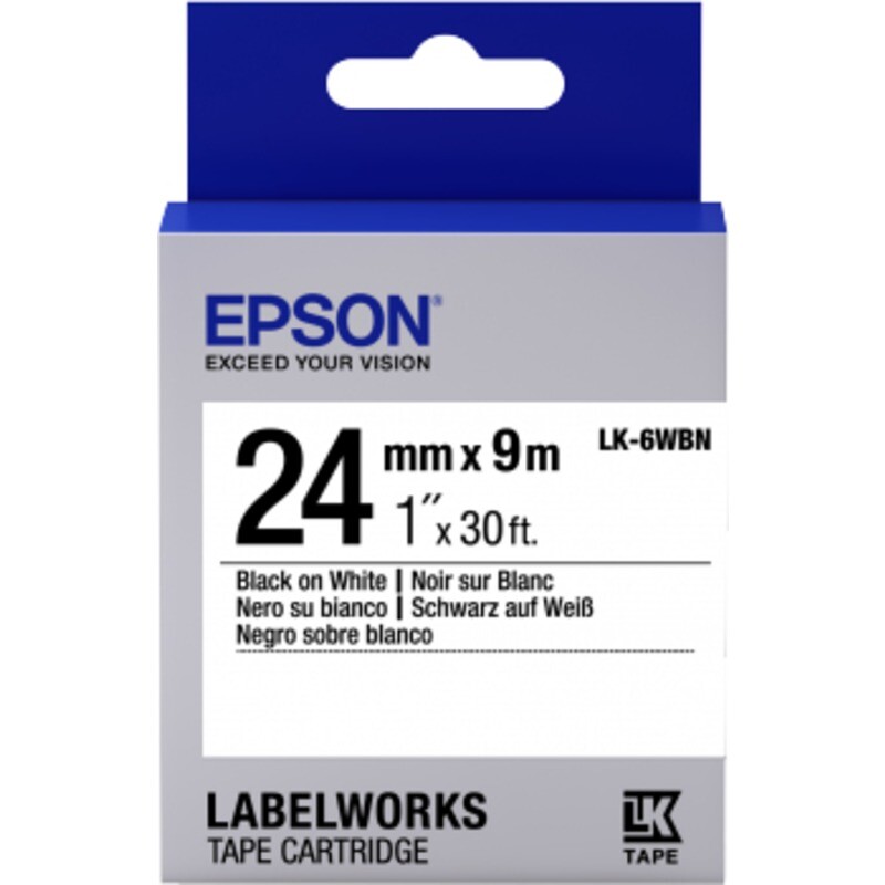 Стрічка Epson LK6WBN Std Black/White 24mm/9m (C53S656006)