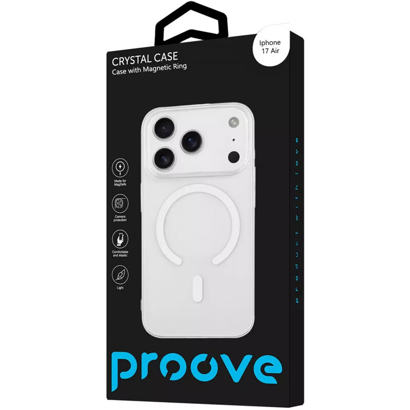 Чохол-накладка Proove Crystal Case with Magnetic Ring для Apple iPhone 17 Air Transparent (PCCCIP17AR01)