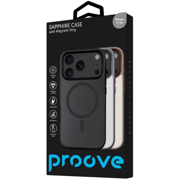 Чохол-накладка Proove Sapphire Case with Magnetic Ring для Apple iPhone 17 Air Natural Titanium (PCSAIP17AR27)