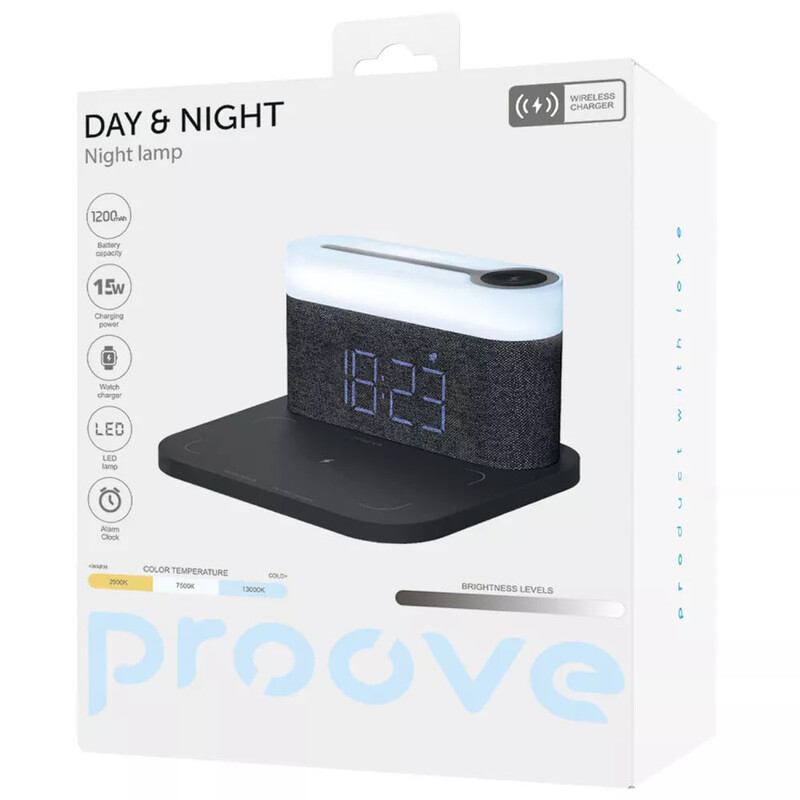 Нічник із бездротовою зарядкою Day and Night Dark Grey (PLDN05002005)