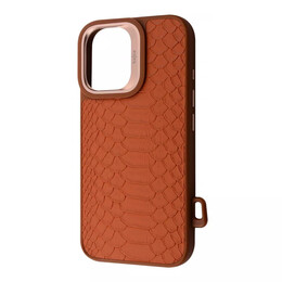 Чохол-накладка Kajsa Snake Pattern with Magnetic Ring для iPhone 16 Brown (2003000170917)