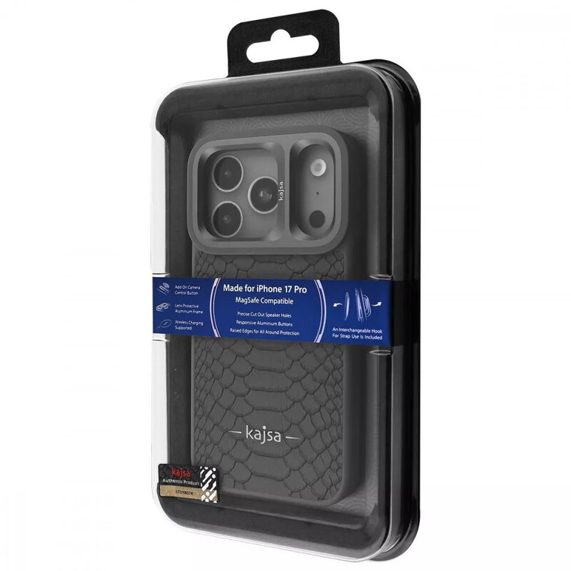 Чохол-накладка Kajsa Snake Pattern with Magnetic Ring для iPhone 17 Pro Grey (2003000276183)