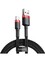 Фото - Кабель Baseus Cafule USB-Lightning, 1м Red-Black (CALKLF-B19) | click.ua