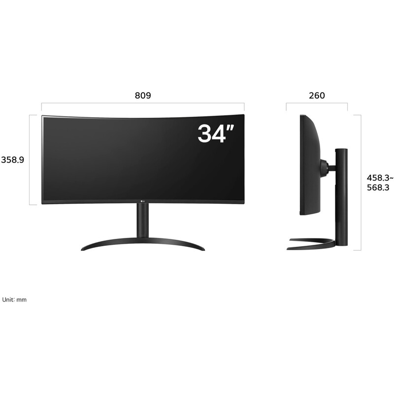 Монітор 34" LG 34WR55QK-B (34WR55QK-B.ADRZ) VA Black Curved 100Hz