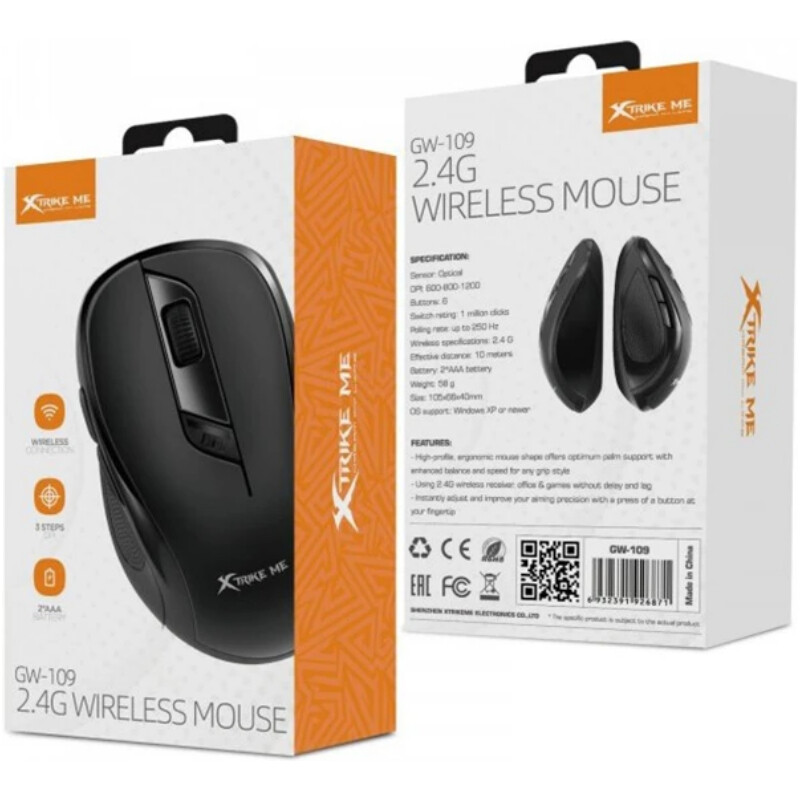 Миша бездротова Xtrike Me GW-109 Wireless Black (GW-109)