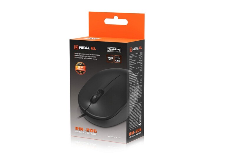 Мышь REAL-EL RM-206 Black