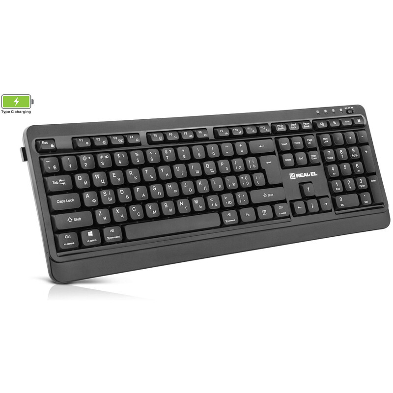Клавиатура беспроводная REAL-EL RK-760W Black