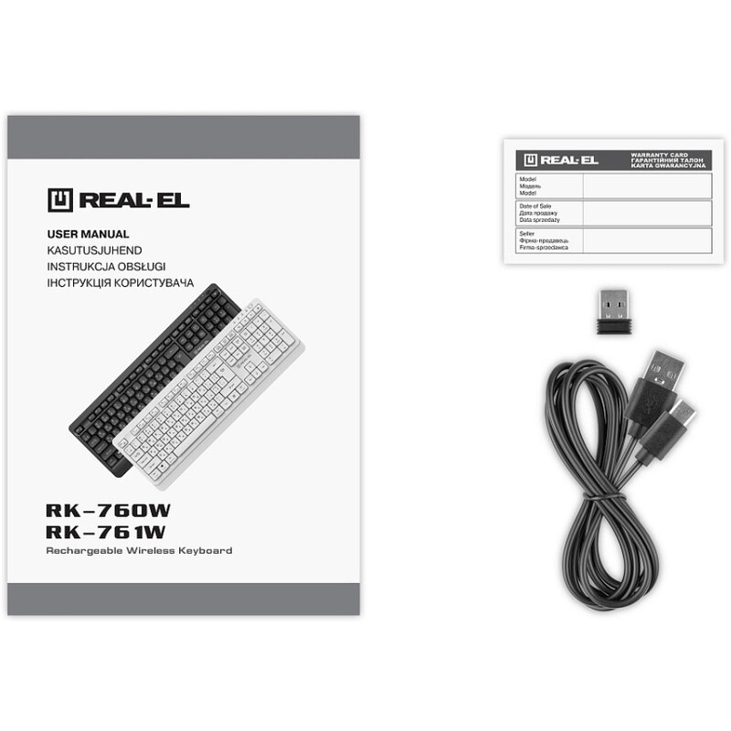 Клавиатура беспроводная REAL-EL RK-760W Black