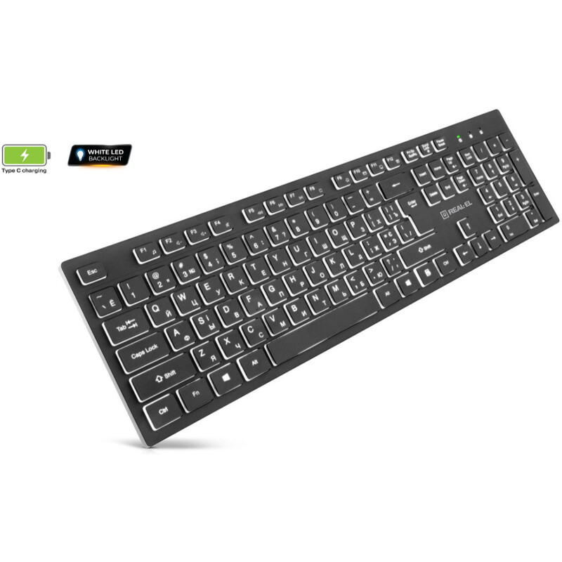 Клавиатура беспроводная REAL-EL RK-725W Black