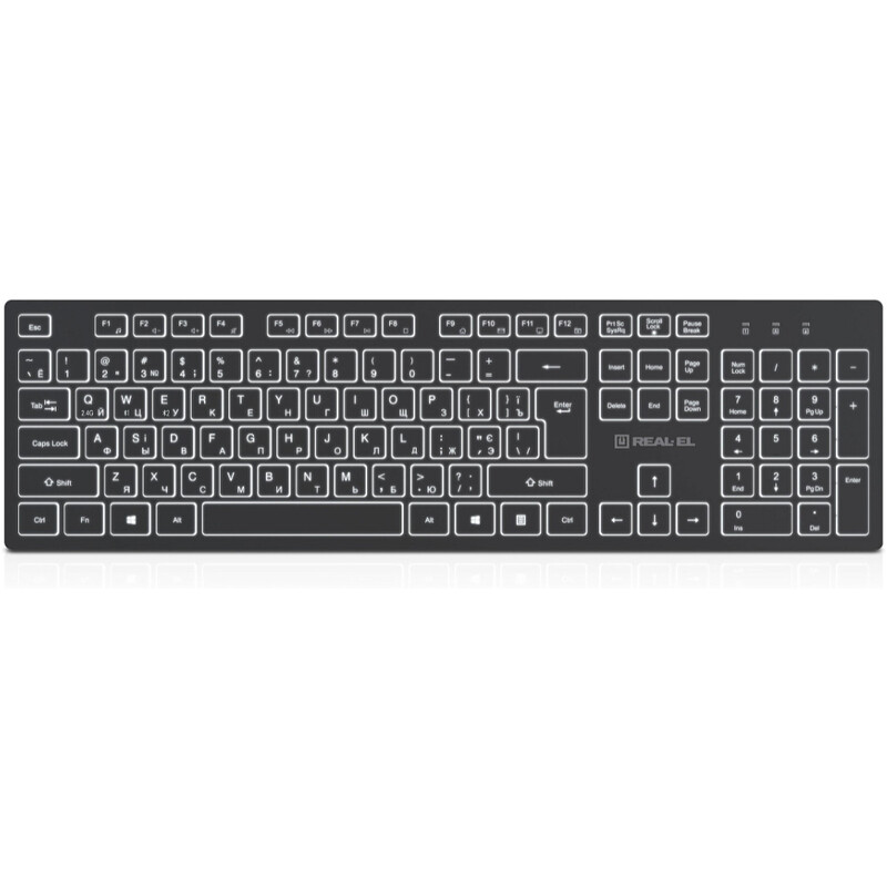 Клавиатура беспроводная REAL-EL RK-725W Black