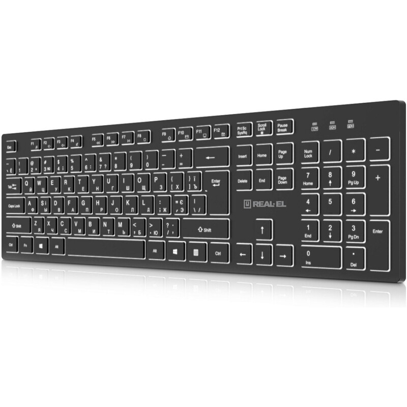 Клавиатура беспроводная REAL-EL RK-725W Black