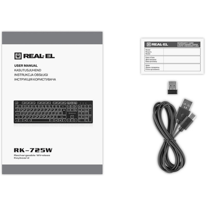 Клавиатура беспроводная REAL-EL RK-725W Black