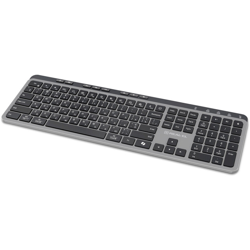 Клавиатура беспроводная REAL-EL RK-737W Black/Grey