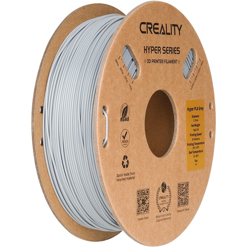 PLA-пластик Creality Hyper Series для 3D-принтера 1.75 мм 1 кг, Gray (3301010340)
