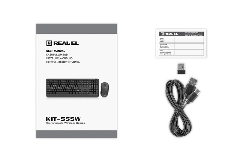 Комплект (клавіатура, миша) бездротовий REAL-EL Kit-555W Black