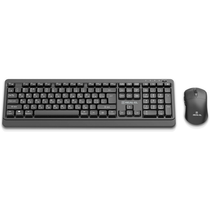 Комплект (клавіатура, миша) бездротовий REAL-EL Kit-555W Black