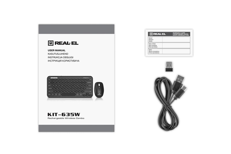 Комплект (клавіатура, миша) бездротовий REAL-EL Kit-635W Black