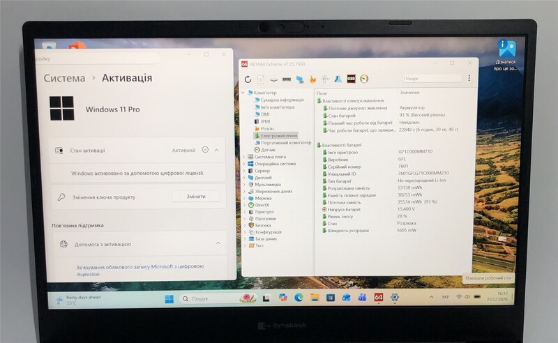 Ноутбук Toshiba Dynabook Tecra A40-K / 14" FullHD IPS / i5-1240P / 8GB / 256GB SSD / Win11Pro / Backlight / сканер отпечатка - Б/у