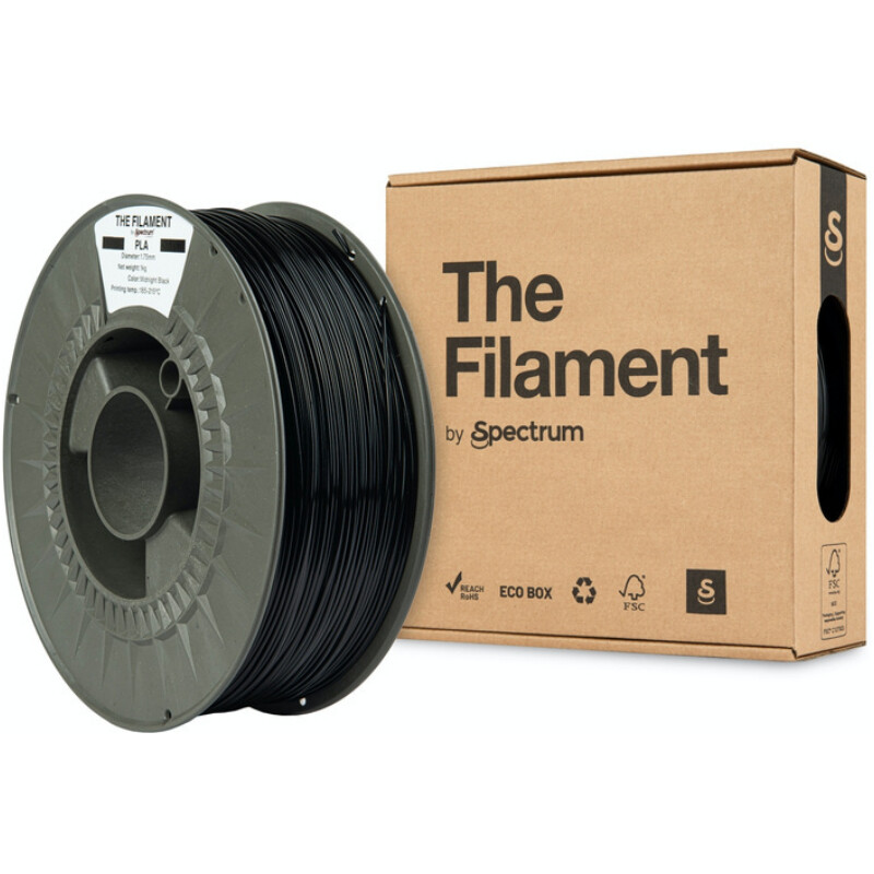 PLA-пластик пластик The Filament для 3D-принтера 1.75 мм 1 кг, Black/Midnight (TF-24000)