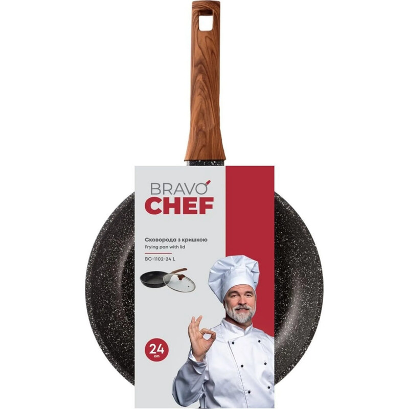 Сковорода с крышкой Bravo Chef 24 см (BC-1102-24 L)