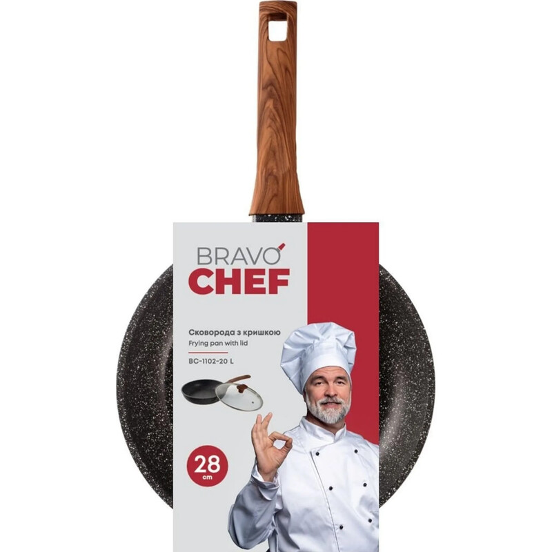 Сковорода с крышкой Bravo Chef 28 см (BC-1102-28 L)