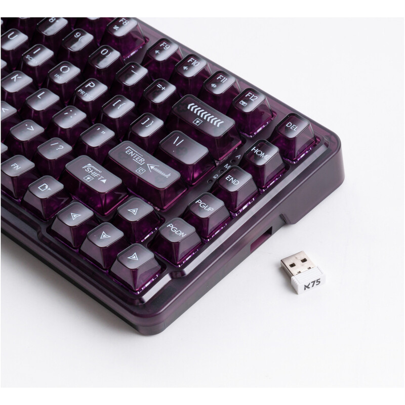 Клавиатура беспроводная K75 TKL RGB Tri-mode Violet Mist Moon Switch Purple (6932066305550)