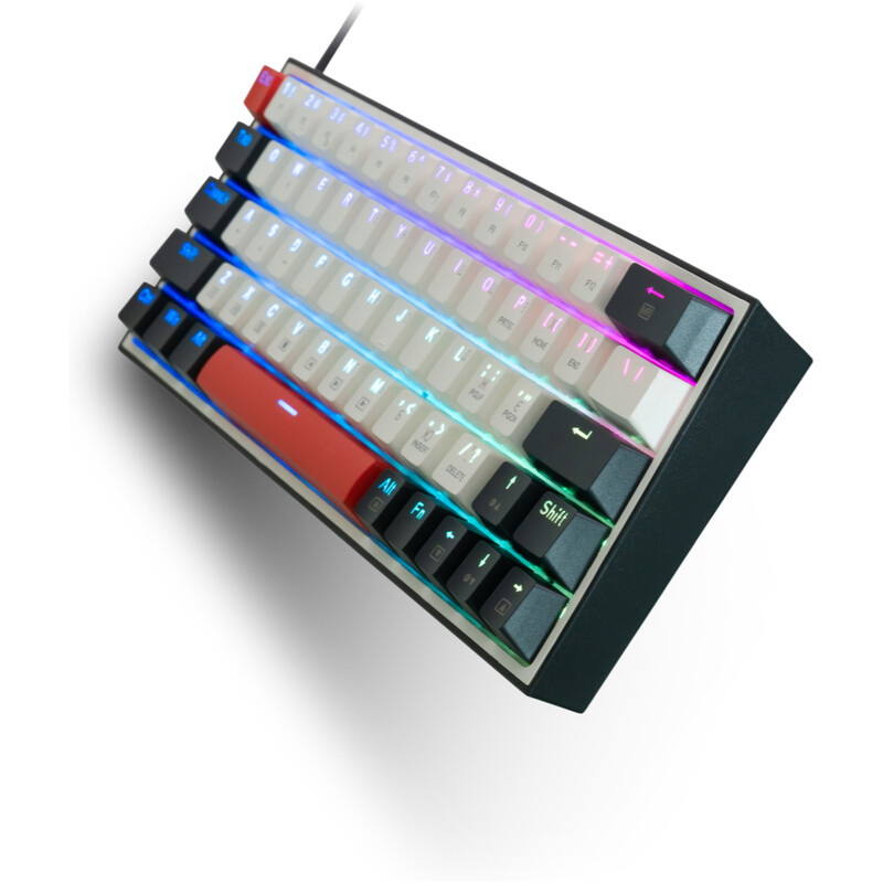 Клавиатура Thunderobot K63 RGB Red Switch USB UA White (6932066313449)