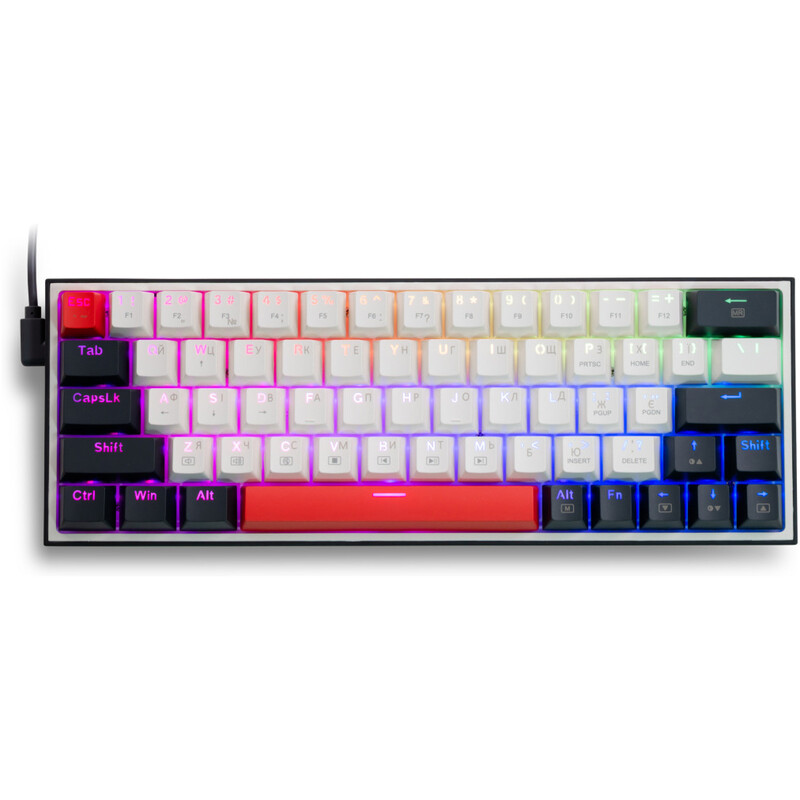 Клавиатура Thunderobot K63 RGB Red Switch USB UA White (6932066313449)