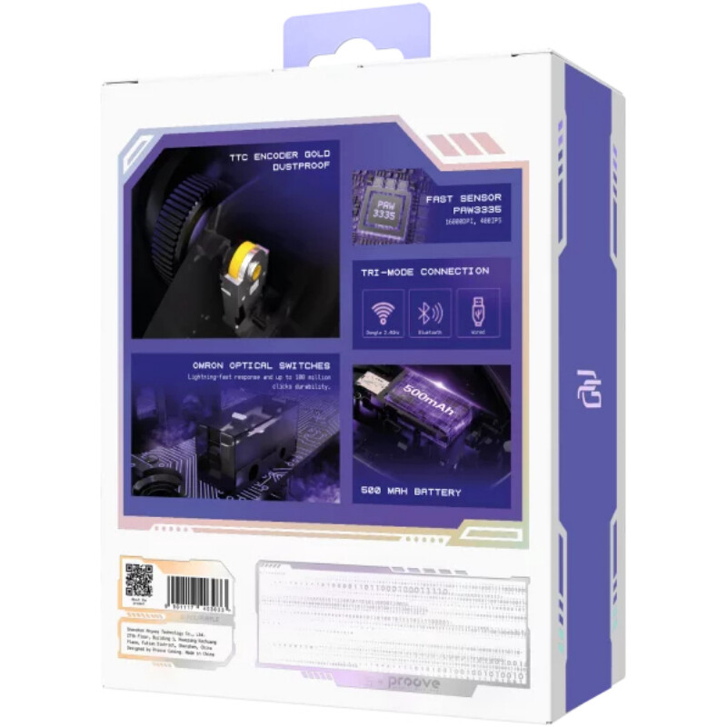 Миша бездротова Proove Gaming Taipan Max White/Purple (WMTPM0022017)