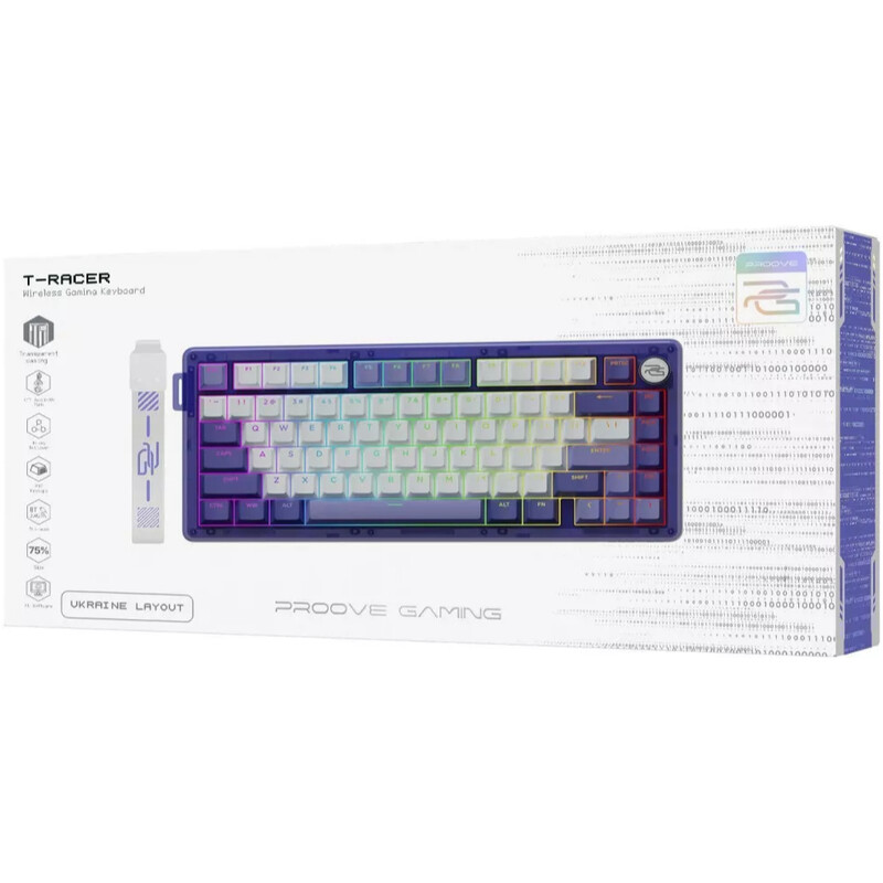 Клавиатура беспроводная Proove Gaming T-Racer (Ukraine Layout) Purple/White (WKTR00022417)