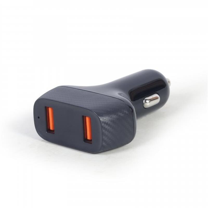 Автомобильний зарядний пристрій Gembird (2USB, 3A) QC3.0 Black (TA-U2QC3-CAR-01)