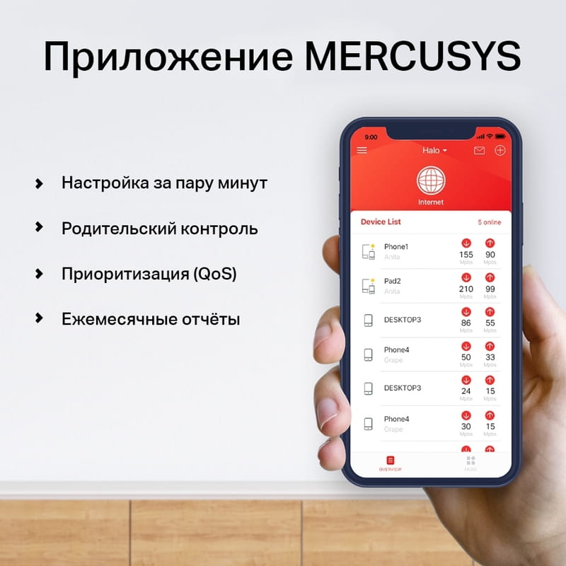 WiFi Mesh-система Mercusys Halo H50G(3-pack)