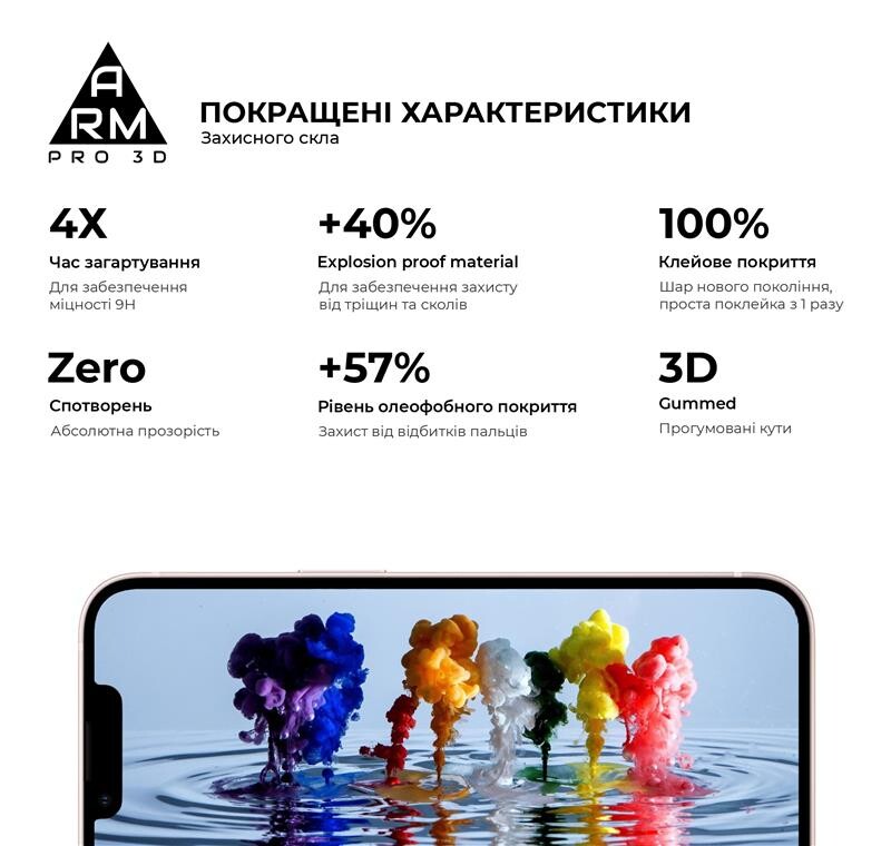 Защитное стекло Armorstandart Pro для Apple iPhone 13 mini Black, 0.33mm, 3D (ARM60250)