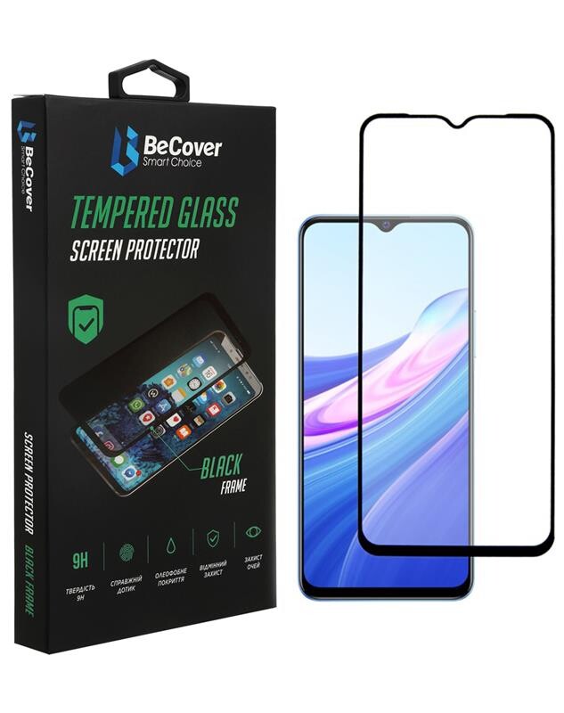 Защитное стекло BeCover для Vivo Y33s/Y21 Black (707248)