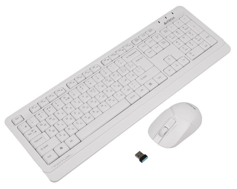 Комплект (клавиатура, мышь) беспроводной A4Tech FG1012 White