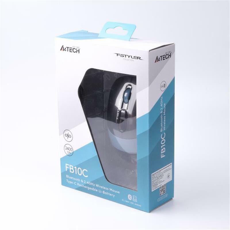 Миша бездротова A4Tech FB10C Ash Blue