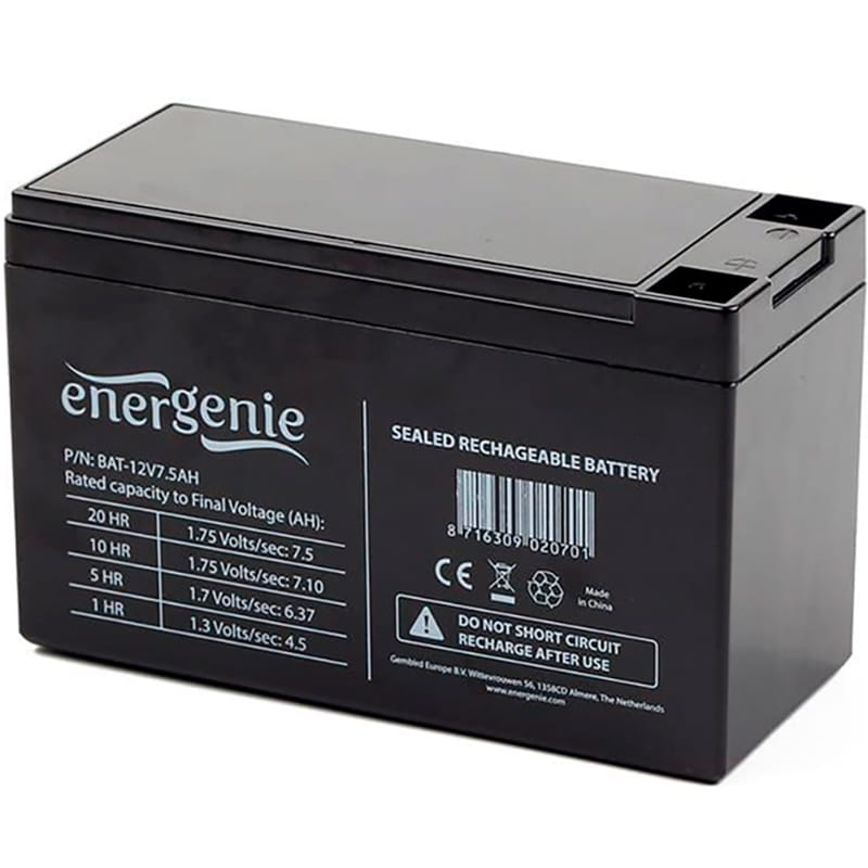 Аккумуляторная батарея EnerGenie 12V 7.5AH (BAT-12V7.5AH) AGM