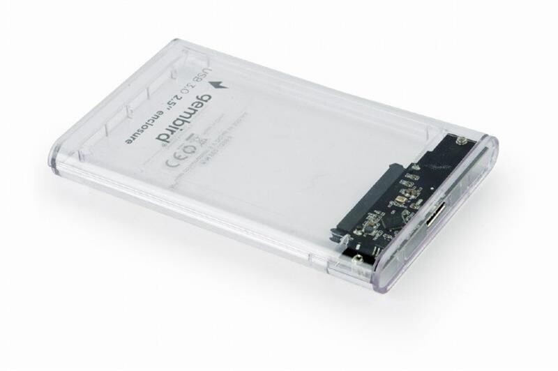 Внешний карман Gembird для подключения SATA HDD 2.5", USB 3.0, пластик, Transparent (EE2-U3S9-6)