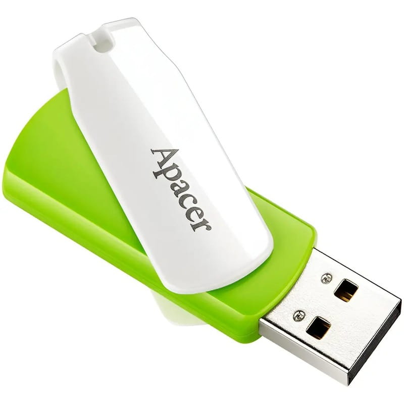 Флеш-накопичувач USB 64GB Apacer AH335 White/Green (AP64GAH335G-1)