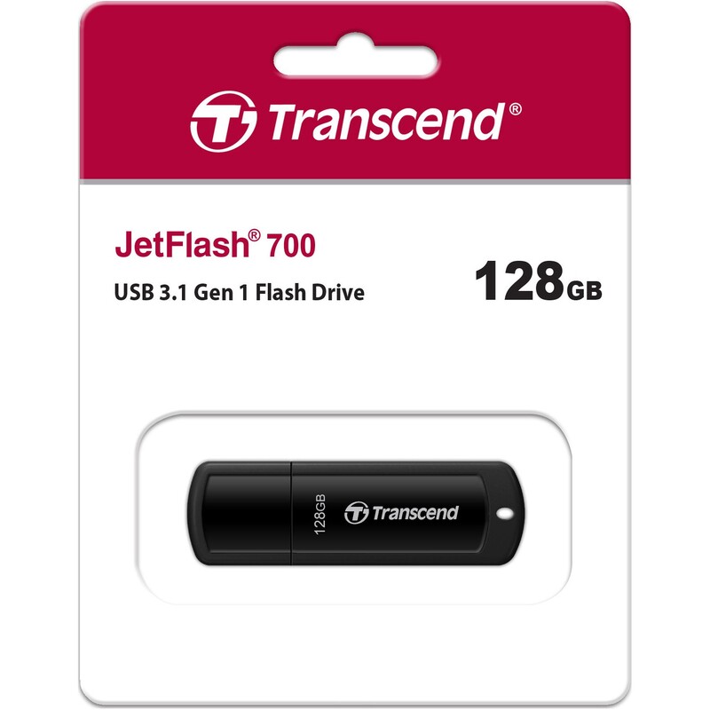 Флеш-накопитель USB3.1 128GB Transcend JetFlash 700 Black (TS128GJF700)