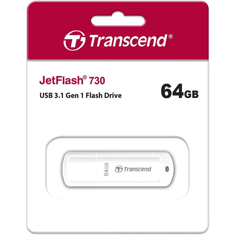 Флеш-накопитель USB3.1 64GB Transcend JetFlash 730 White (TS64GJF730)