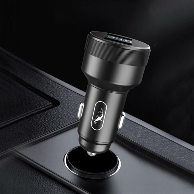 Автомобильное зарядное устройство SkyDolphin SZ05 Aluminium Double QC3.0 (2USB, 3.1A) Black (AZP-000084)