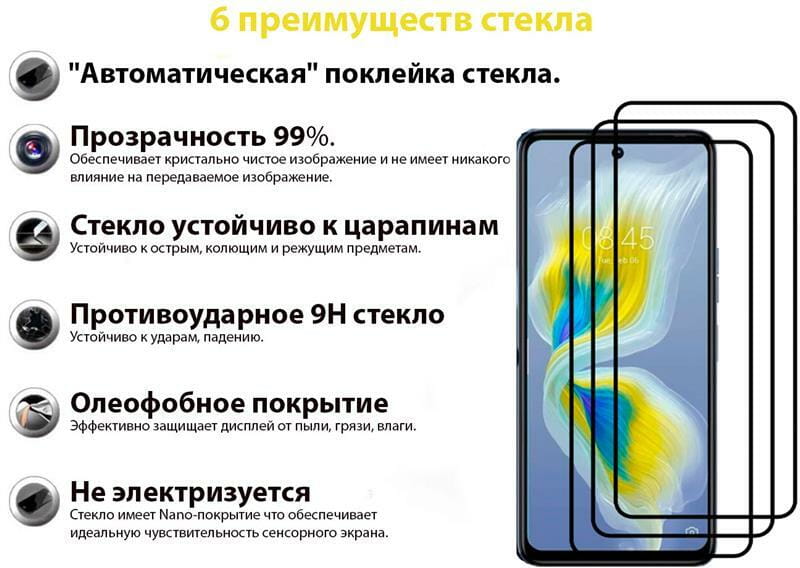 Защитное стекло BeCover для Tecno Camon 18 Premier Black (707327)