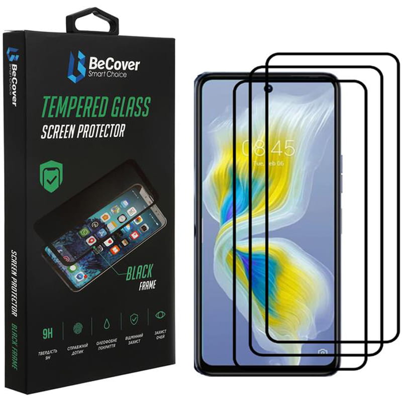 Защитное стекло BeCover для Tecno Camon 18 Premier Black (707327)