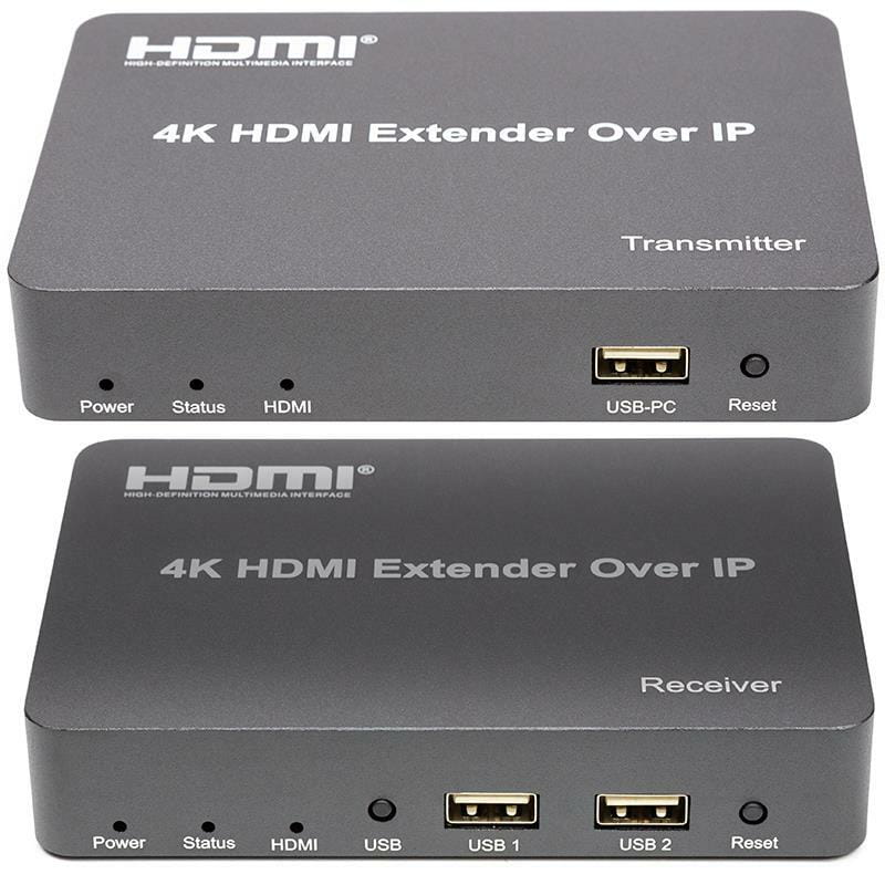 Удлинитель HDMI сигнала PowerPlant HDMI 4K/30hz, до 150м, через CAT5E/6 (HDES150-KVM) (CA912957)