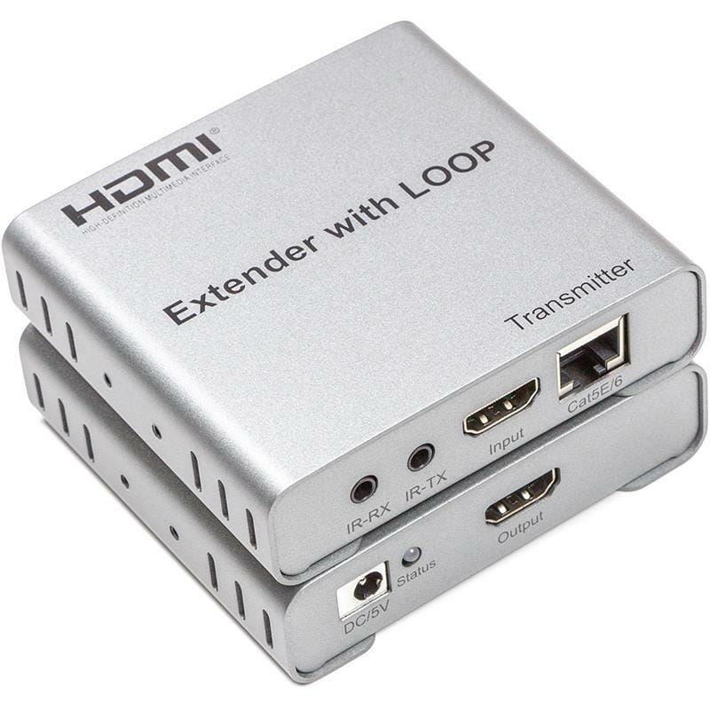 Удлинитель HDMI сигнала PowerPlant HDMI 1080P/60hz, до 200м, через CAT5E/6 (HDES200-KVM) (CA912964)