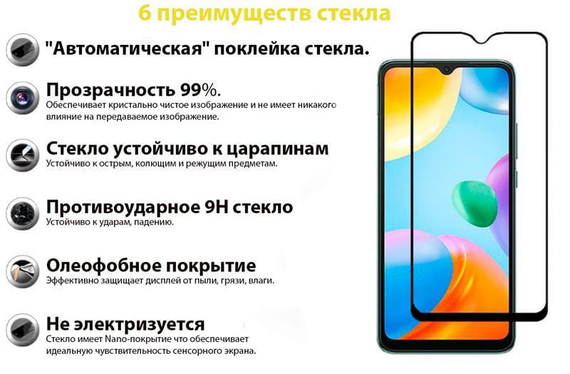Защитное стекло BeCover для Xiaomi Redmi 10C/12C Black (707451)