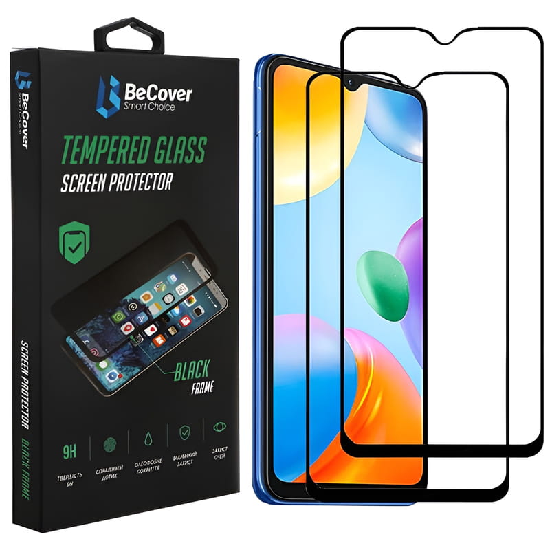 Защитное стекло BeCover для Xiaomi Redmi 10C/12C Black (707451)