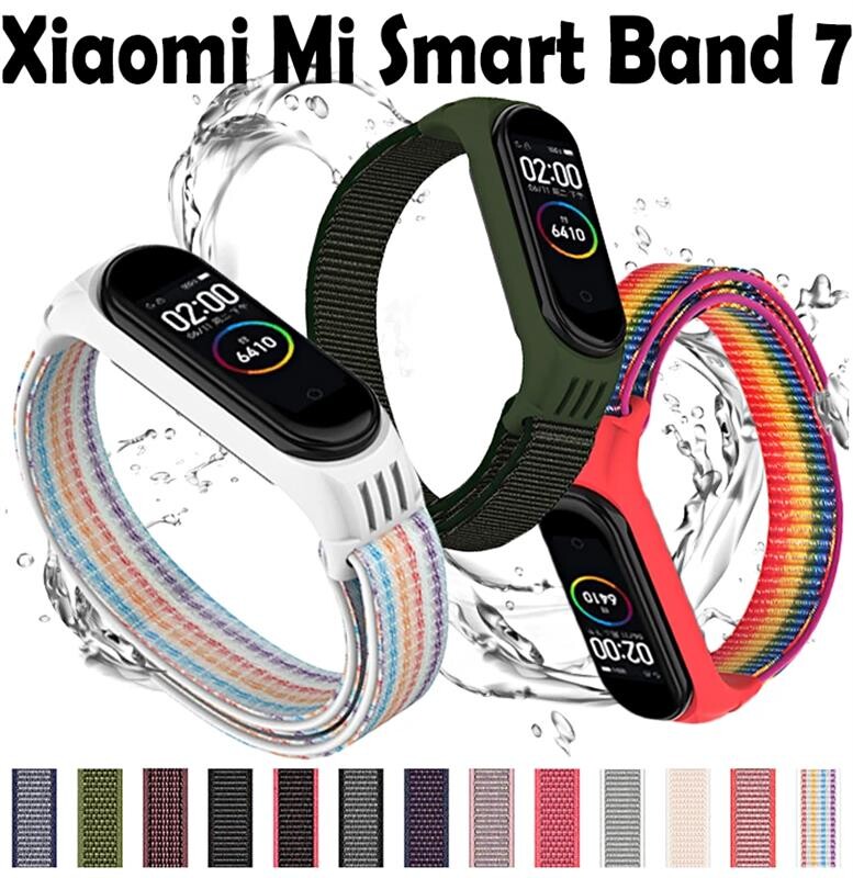 Ремешок BeCover Nylon Style для Xiaomi Mi Smart Band 7 Lime-Gray (707664)